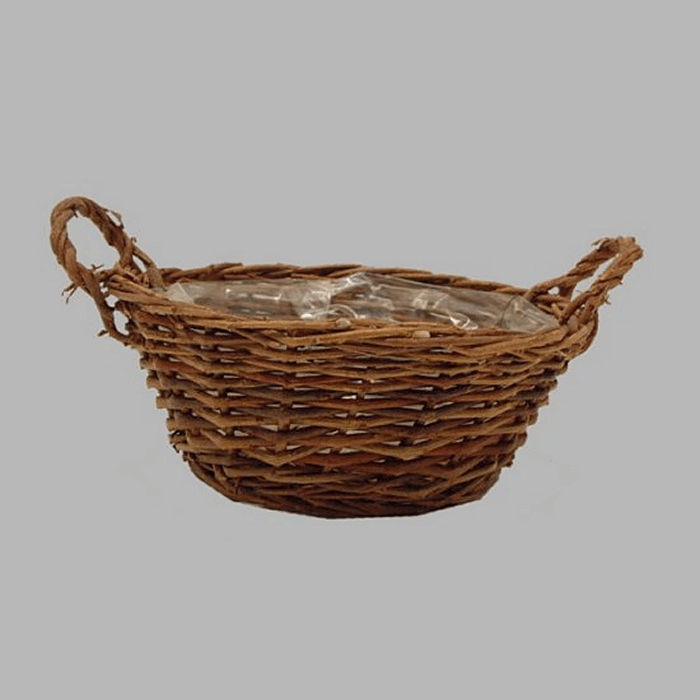 Round cane basket 24 cm H 9 cm