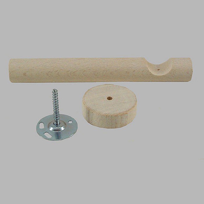 rideau support central chale blanc teinté bois 28 mm