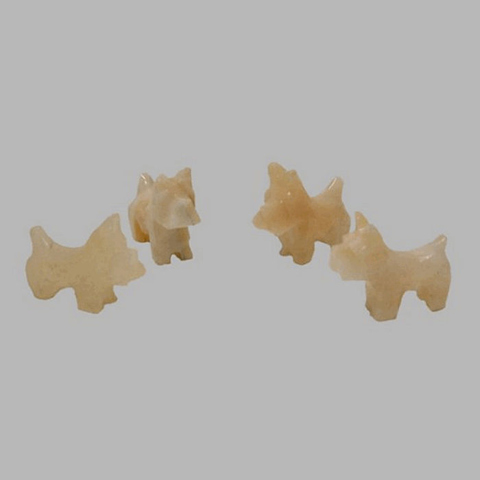 hondje van onyx steen hand gemaakt 30 x 10 mm 4 stuks