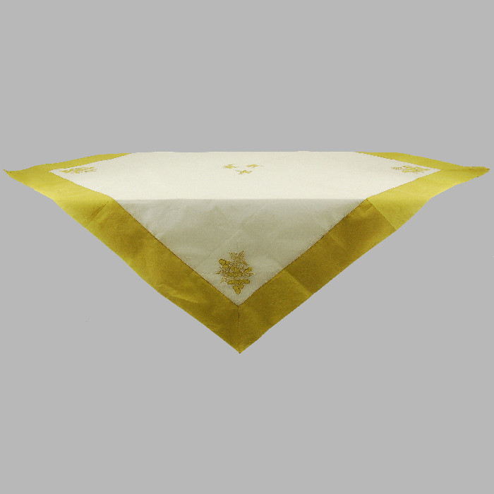 tafelkleed organza met druiven kleur wit en geel 150 x 150 cm