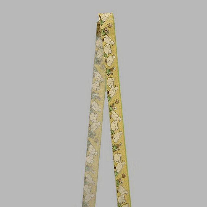 paaslint met eendjes kleur geel wit 25 mm breed