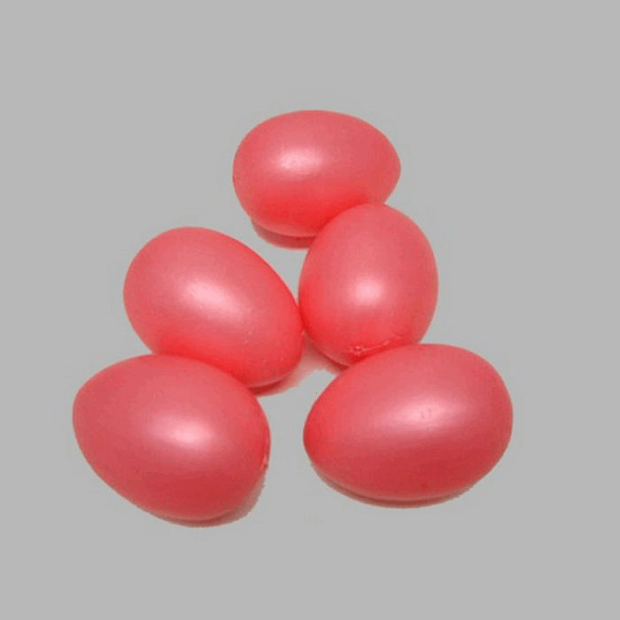 eggs color pink plastic 4 x 6 cm 5 pieces