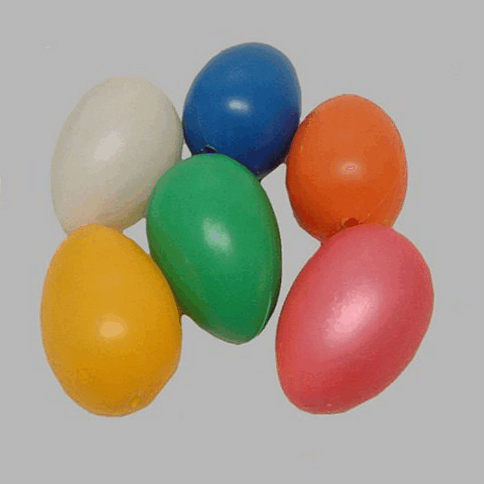 eggs plastic colored set 4 x 6 cm 6 pieces