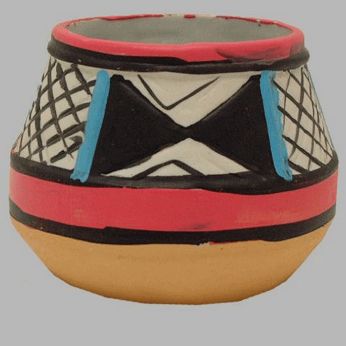 vase of pottery Africa design 7 cm high 9 cm
