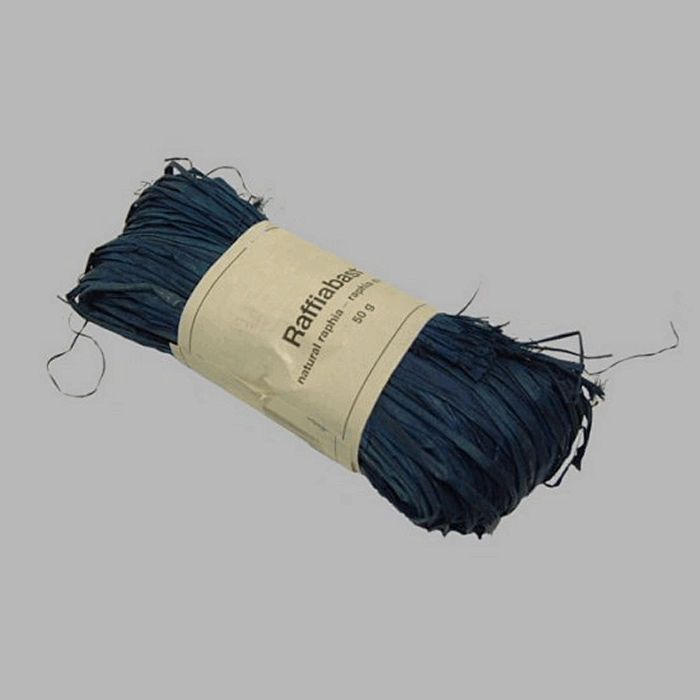 raffia voor decoratie kleur blauw 50 gram