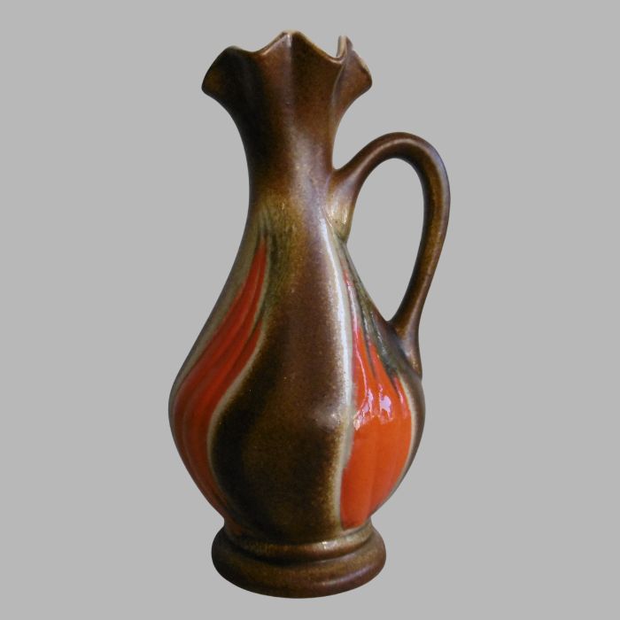 Retro Ceramic Vase with Warm Brown and Orange Tones - Timeless Elegance