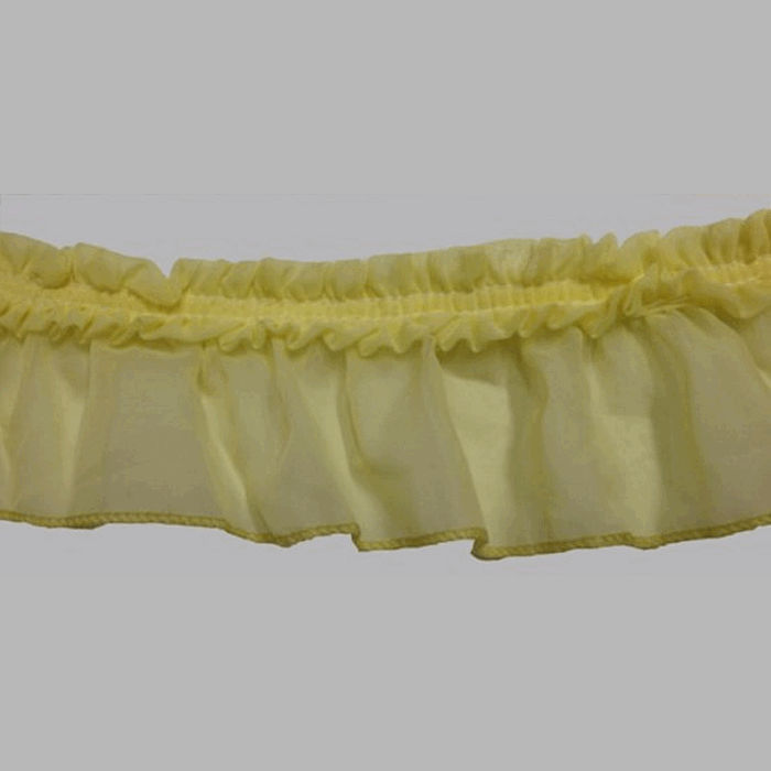 ruché voile jaune avec bande de rides
