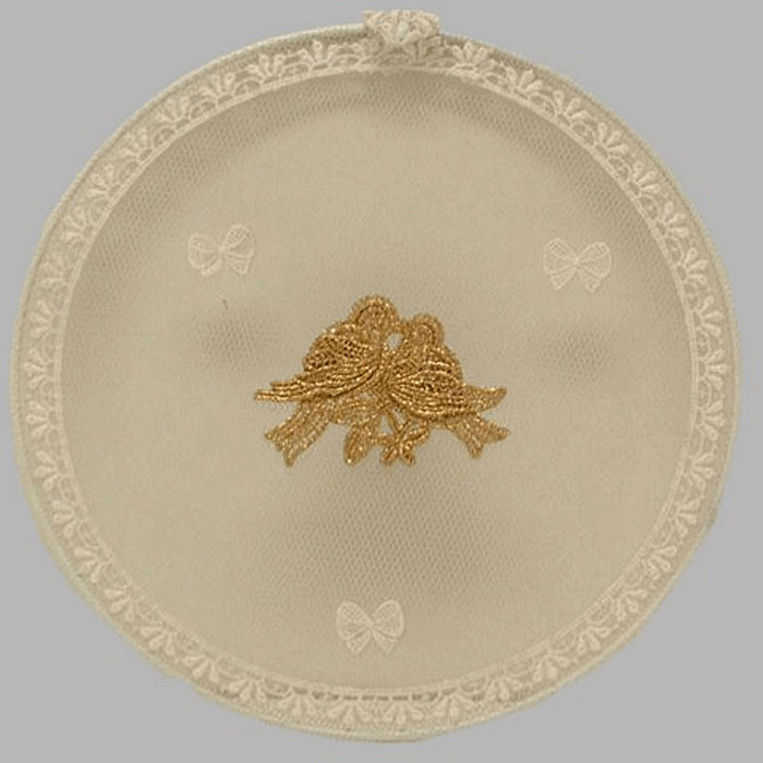 décoration de dentelle couleur blanc-or 20 cm