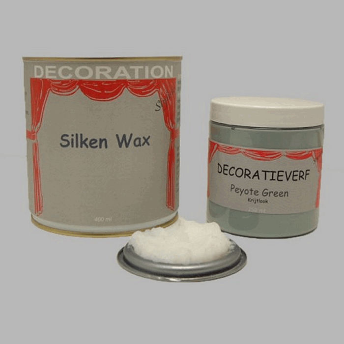 Silken wax (400ml) en krijtverf Peyote Green(250ml)