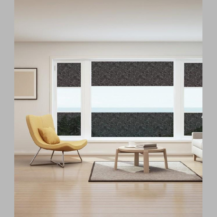 Lineafix fenêtre film statique design gravel noir largeur 46 cm