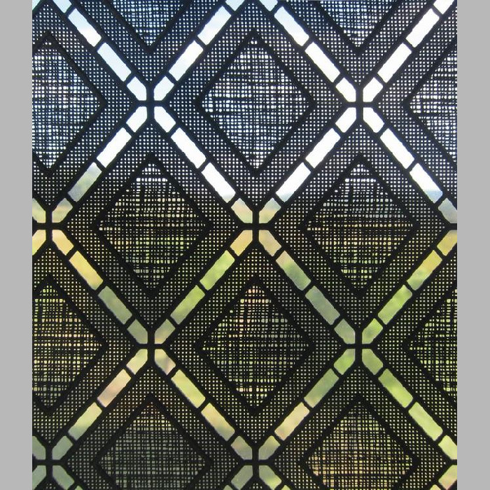 Lineafix fenêtre film statique design rhombus noir largeur 46 cm