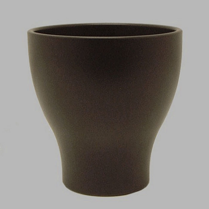 pot de fleur en pierre forme de calice noir H 15 x 14 cm