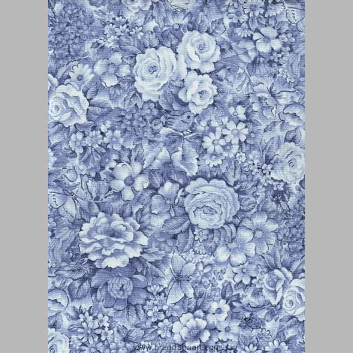 katoen stof kleine bloemen kleur blauw