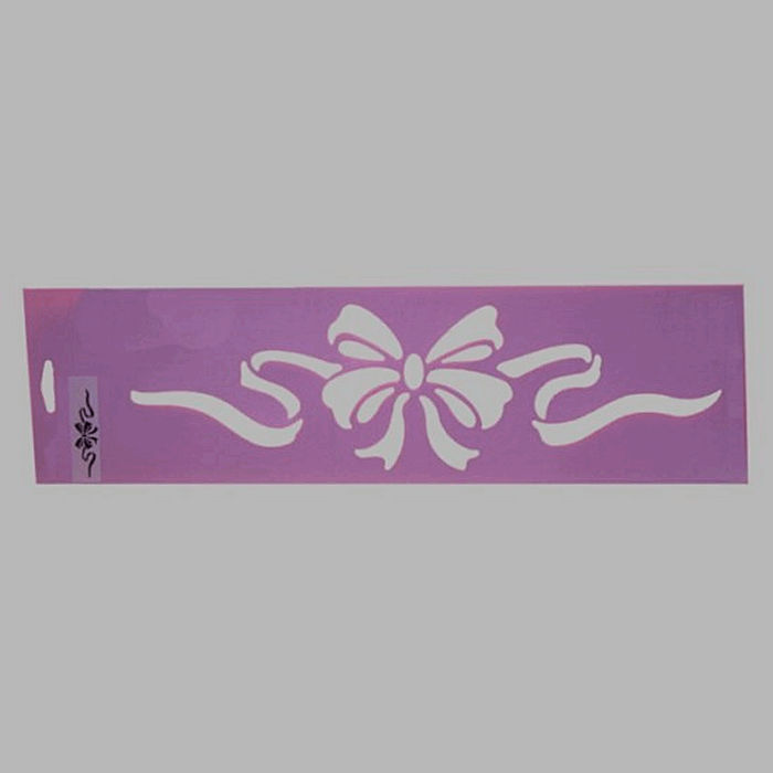 bow with ribbons stencil color purple 12.5 x 45 cm