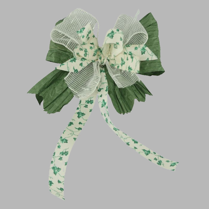 Bow tie white green paper W 17 x L 27 cm