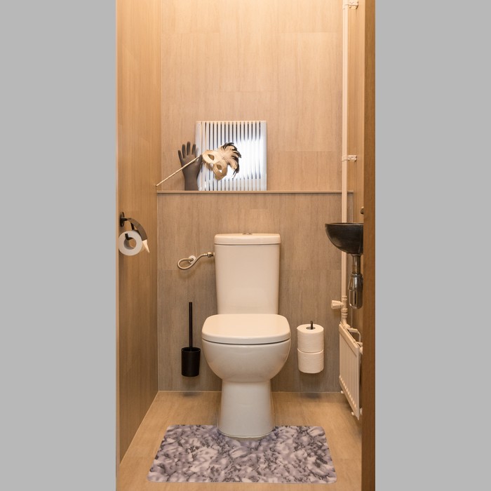 toiletmat paars gemarmerd 65 x 50 cm