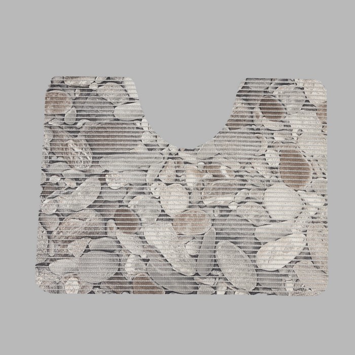 tapis de toilette gris rochers 65 x 50 cm