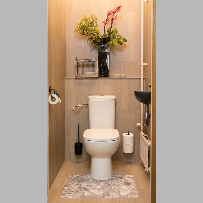 toiletmat grijs keien 65 x 50 cm