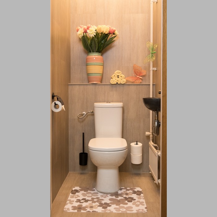 toiletmat bloemen 65 x 50 cm