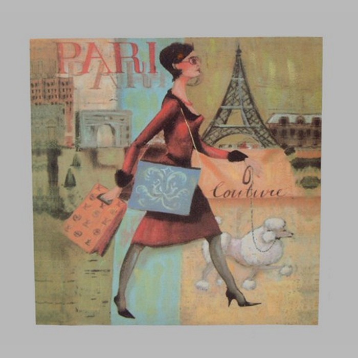 toile de peinture de Paris-Rome.New York et Venise 28 x 28 cm