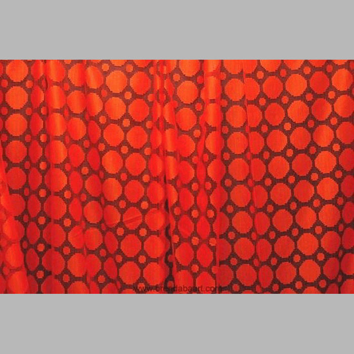 Glass curtain-Vitrage Retro orange and circels