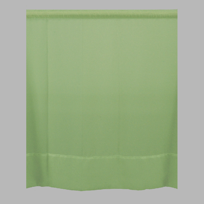 sheer fabric green voile with curtain head and hem height 95 cm