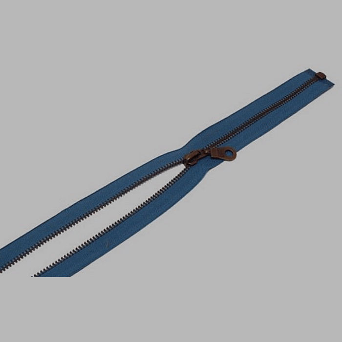 zipper color blue length 45 cm metal