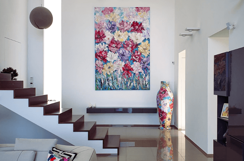 A cozy room with a cute dog and cushions